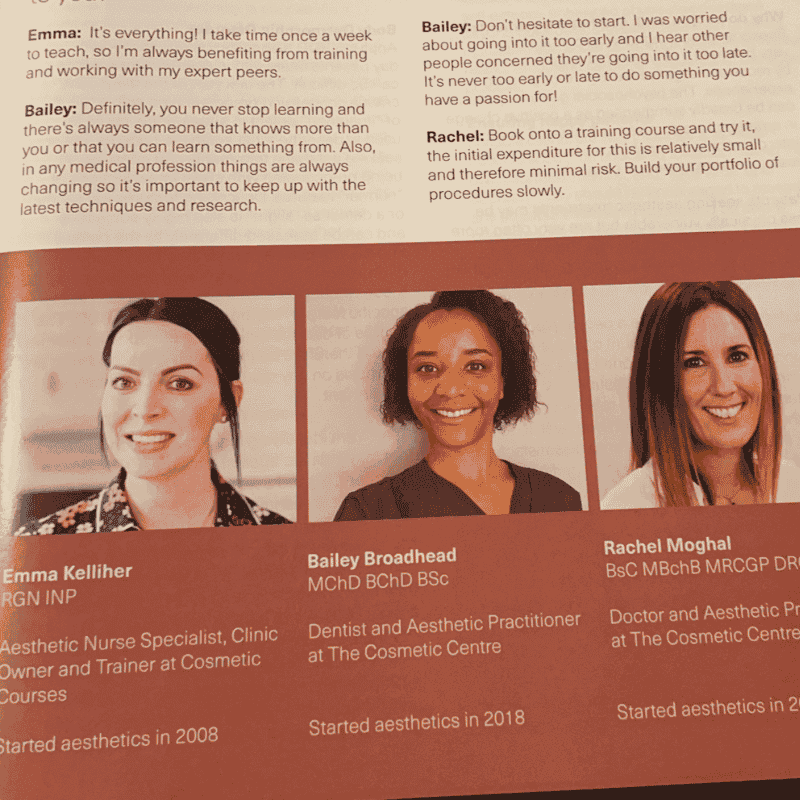 Dr Bailey in the Sarks by Allergan magazine
